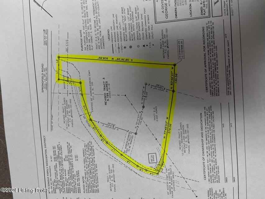 Tract 3 George Delphine Metcalf Div  