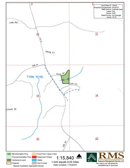 Timberland Property in Autauga County, Alabama