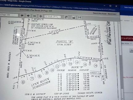 Land in Toombs County, Georgia