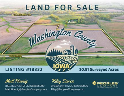 Land for sale in Washington County, Iowa