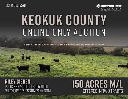 Land for sale in Keokuk County, Iowa