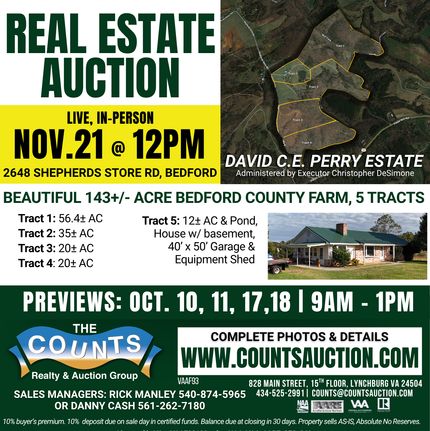 Farm and Ranch for sale in Bedford County, Virginia