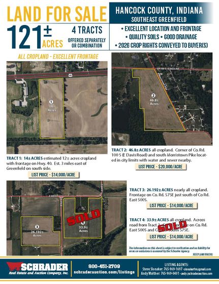 Land for sale in Hancock County, Indiana