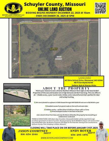 Hunting Property for sale in Schuyler County, Missouri