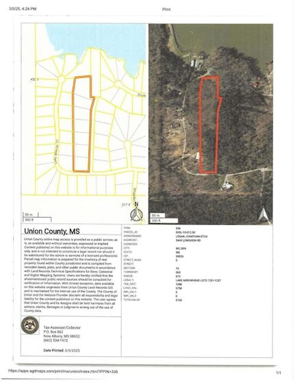 Homesite for sale in Union County, Mississippi
