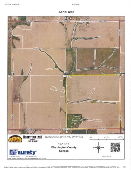 Land for sale in Washington County, Kansas