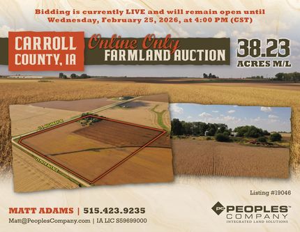 Land for sale in Carroll County, Iowa