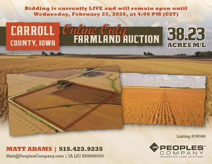 Land for sale in Carroll County, Iowa