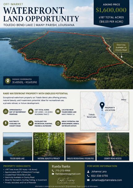 Lakefront Property for sale in Sabine Parish, Louisiana