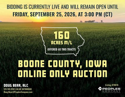 Land for sale in Boone County, Iowa