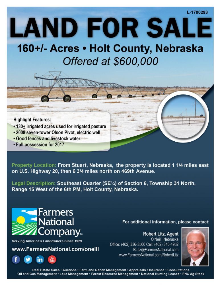 Stuart, Holt County, NE Farms and Ranches for sale Property ID