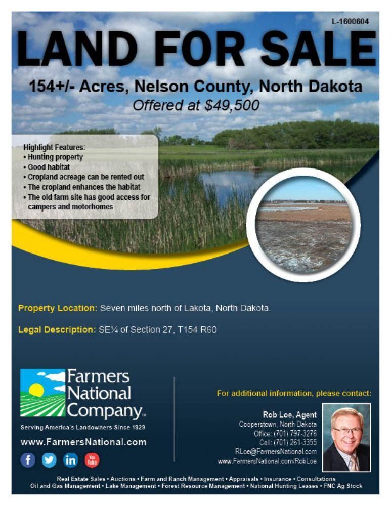 154 acres in Lakota, ND, LandWatch