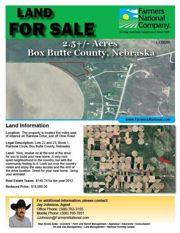 Alliance, Box Butte County, NE Farms and Ranches, Homesites for sale Property ID 400606564