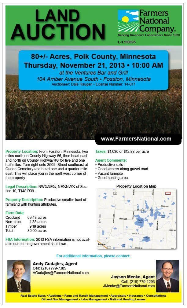 Fosston, Polk County, MN Farms and Ranches for sale Property ID