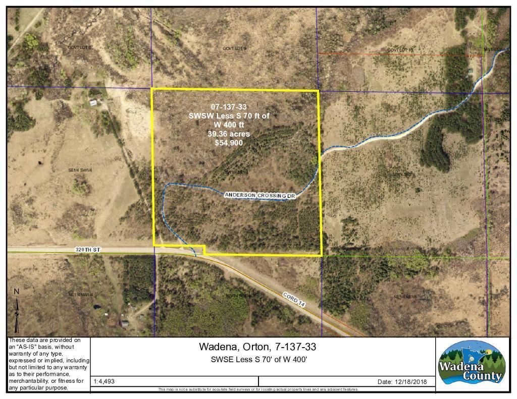Nimrod, Wadena County, MN Undeveloped Land for sale Property ID