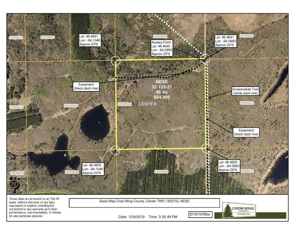 Merrifield, Crow Wing County, MN Undeveloped Land for sale Property ID