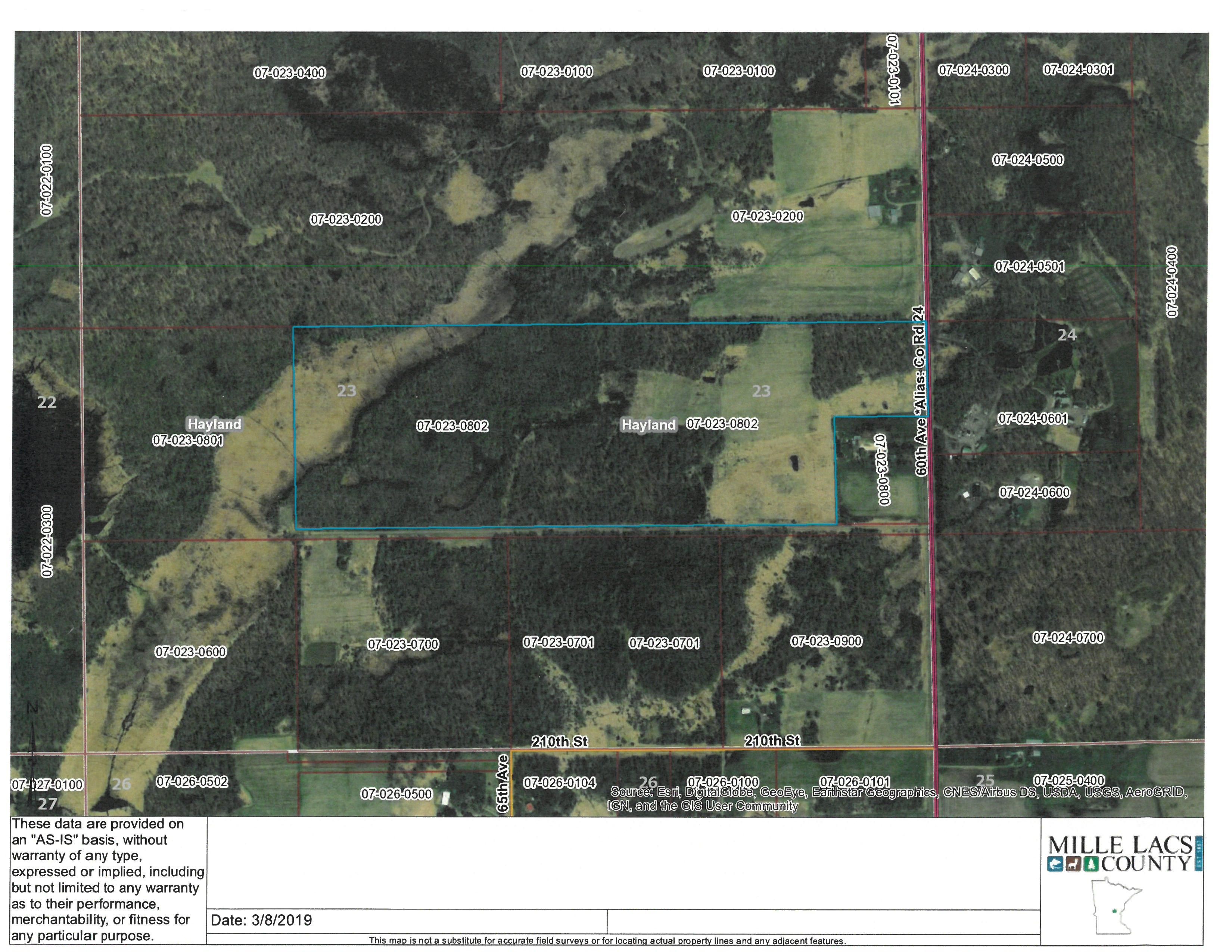 Milaca, Mille Lacs County, MN Undeveloped Land for sale Property ID