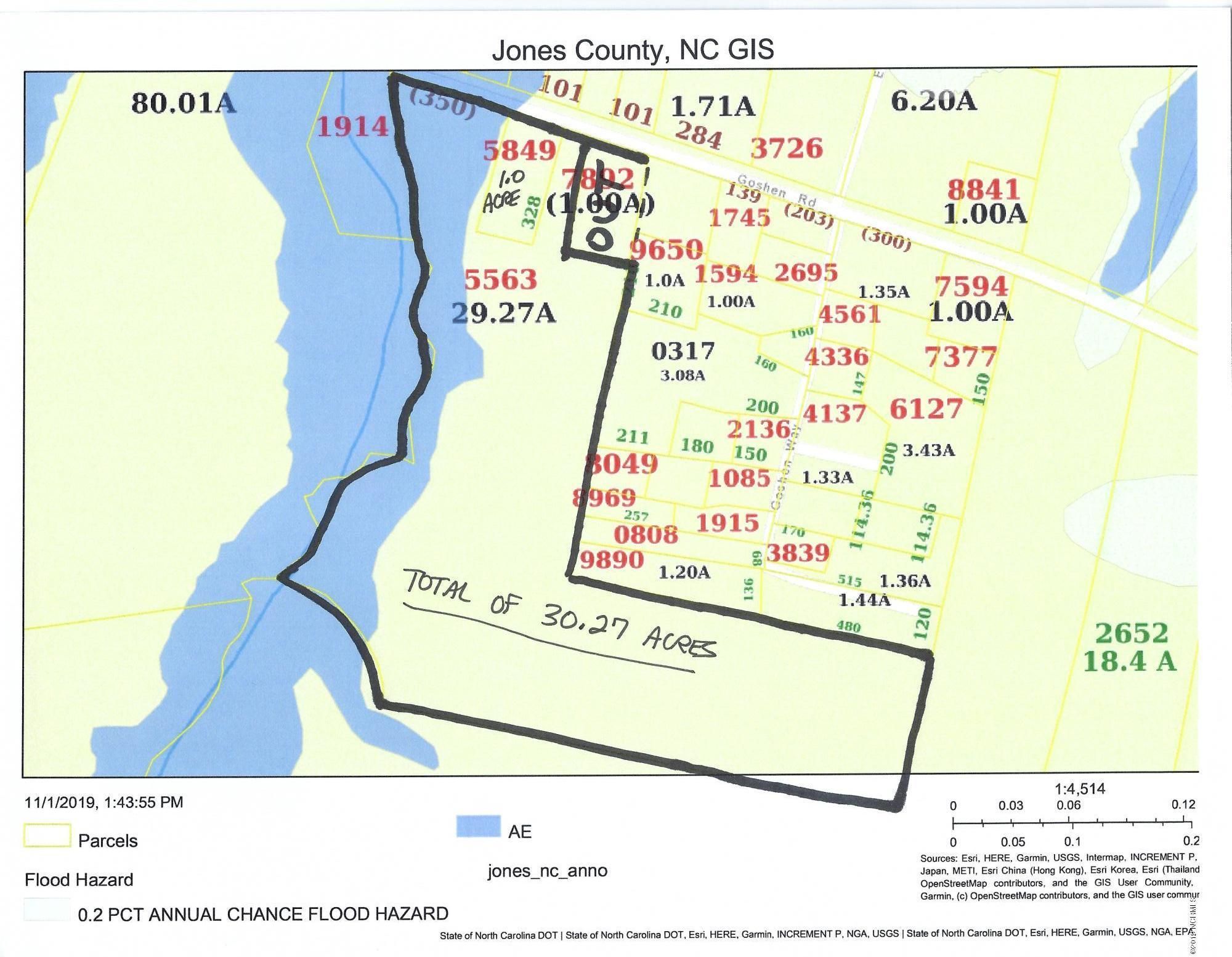 Pollocksville, Jones County, NC Undeveloped Land, Lakefront Property