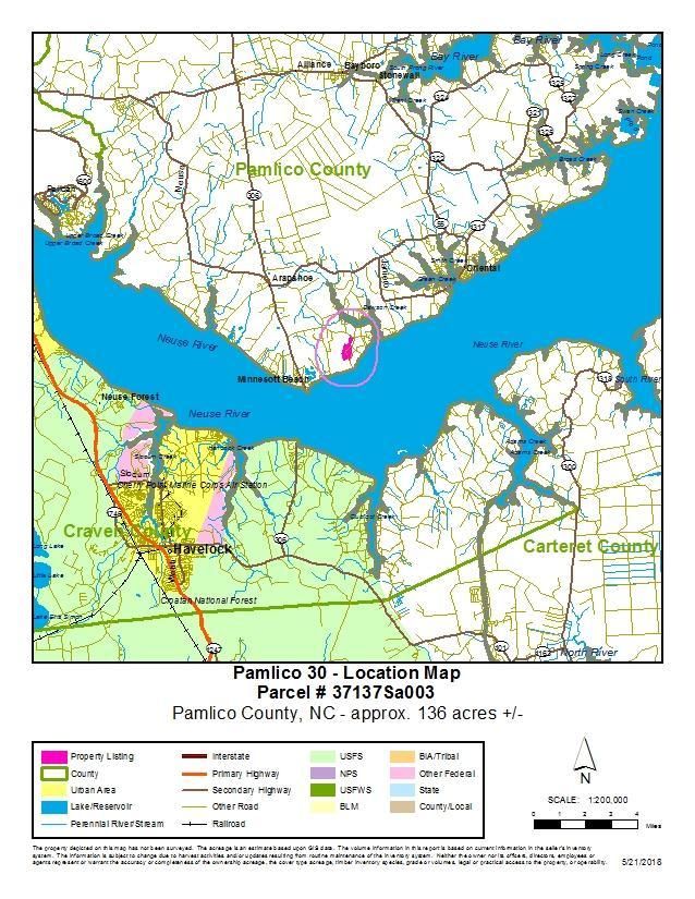 Oriental, Pamlico County, NC Recreational Property, Timberland Property, Undeveloped Land for