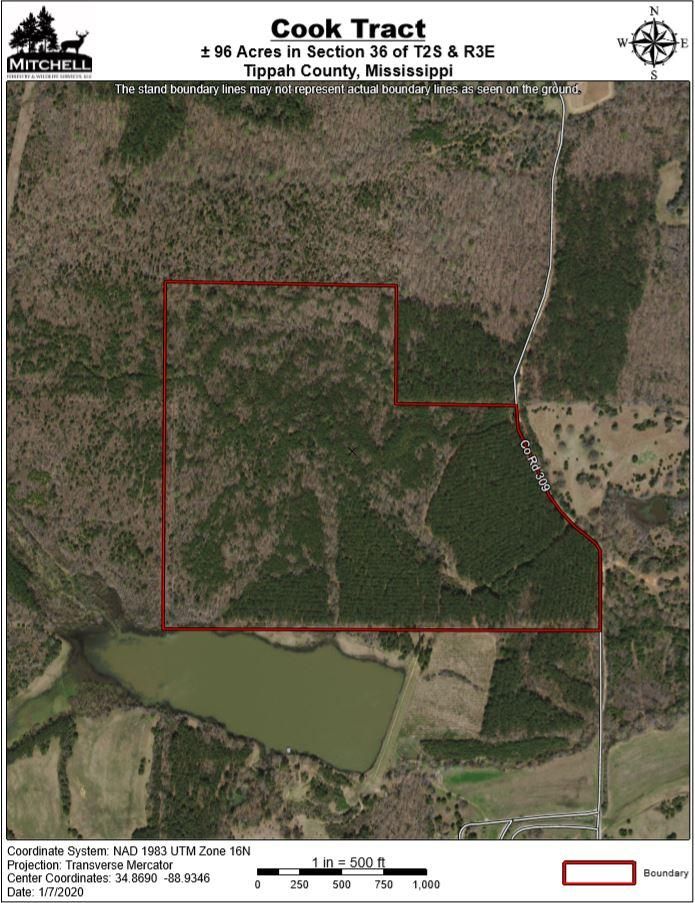 Falkner, Tippah County, MS Recreational Property, Timberland Property, Hunting Property for sale