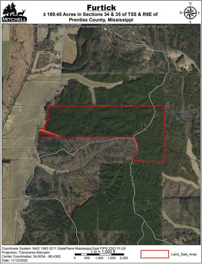 Booneville, Prentiss County, MS Recreational Property, Timberland