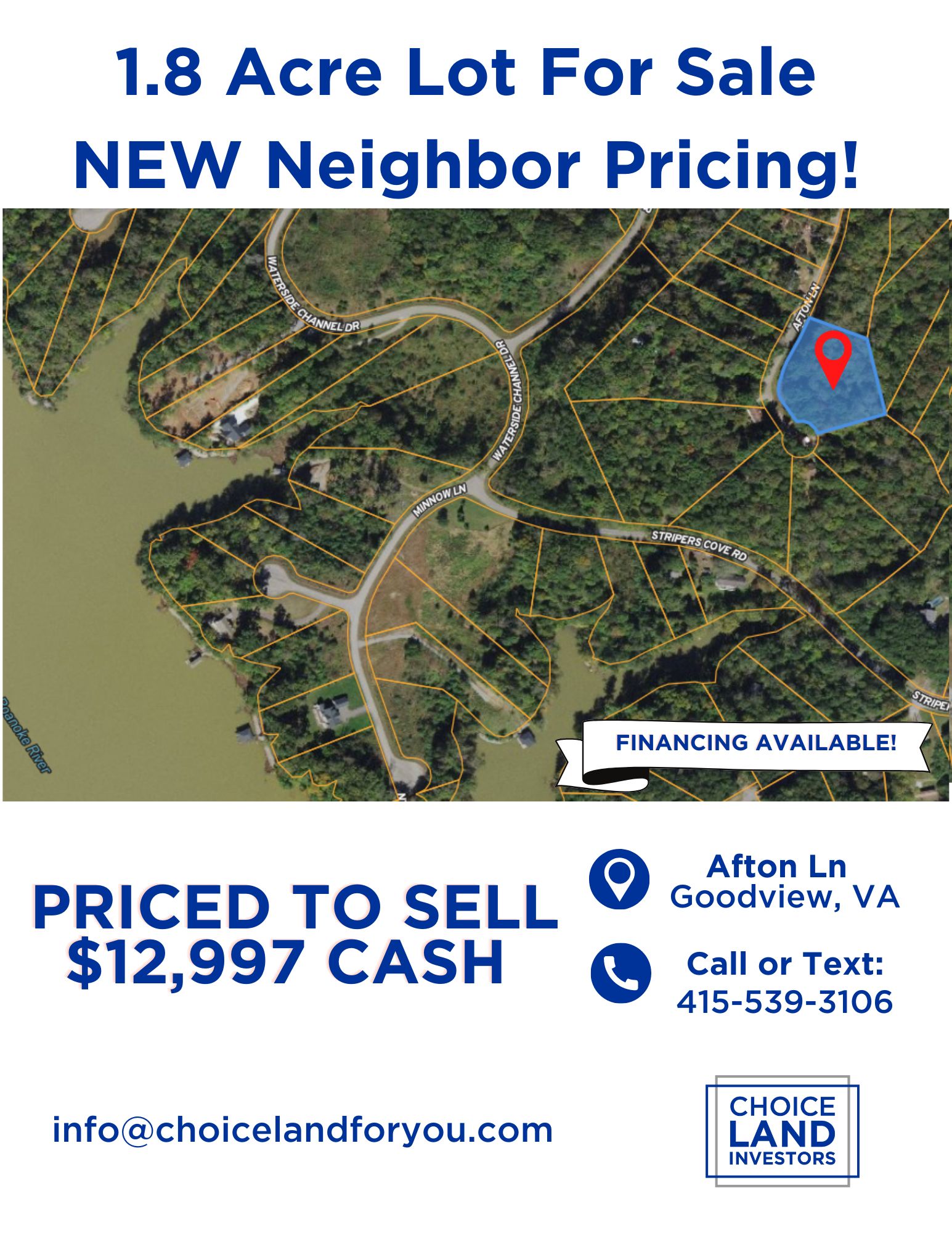 Goodview, Bedford County, VA Recreational Property, Undeveloped Land, Riverfront Property