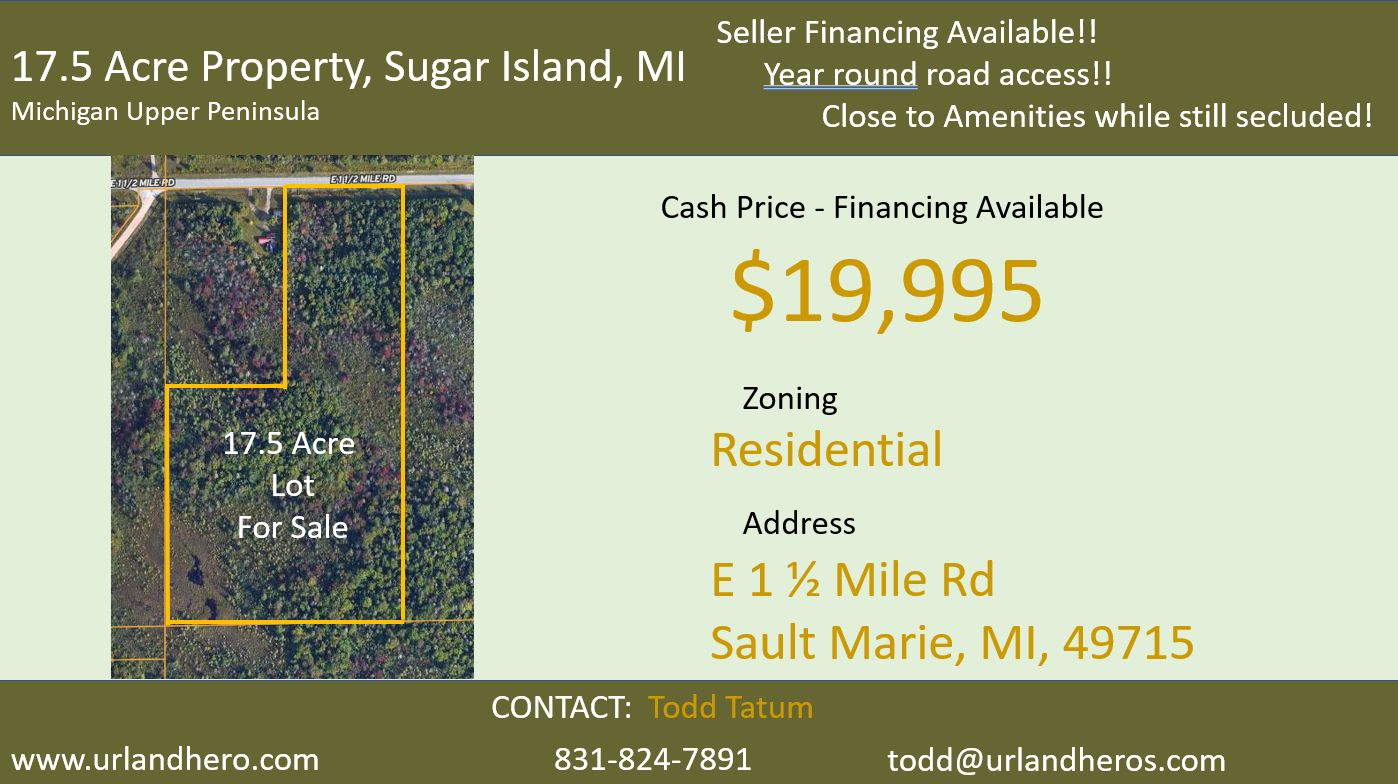 Sault Sainte Marie, Chippewa County, MI Recreational Property, Undeveloped Land for sale