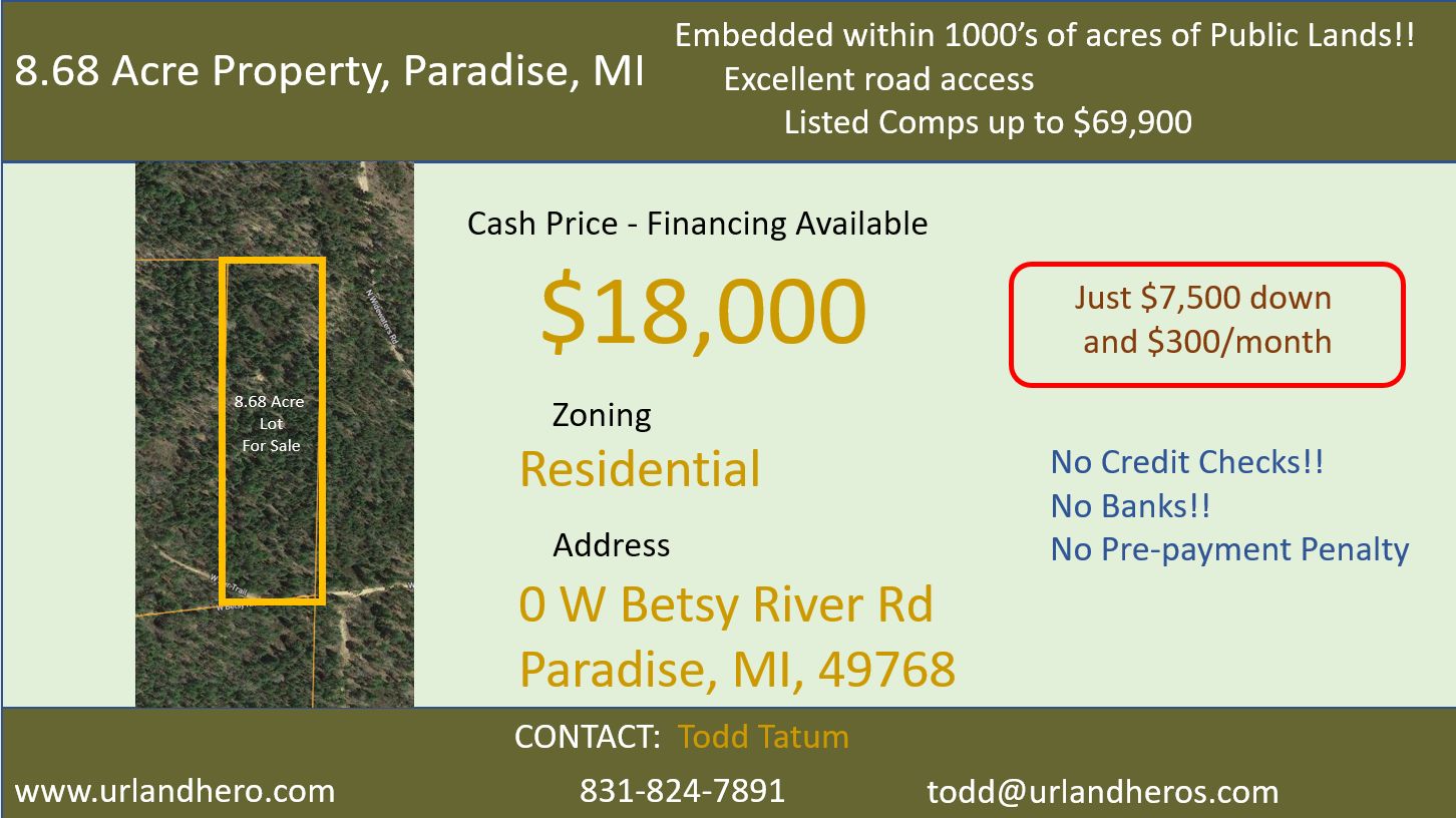 Paradise, Chippewa County, MI Recreational Property for sale Property