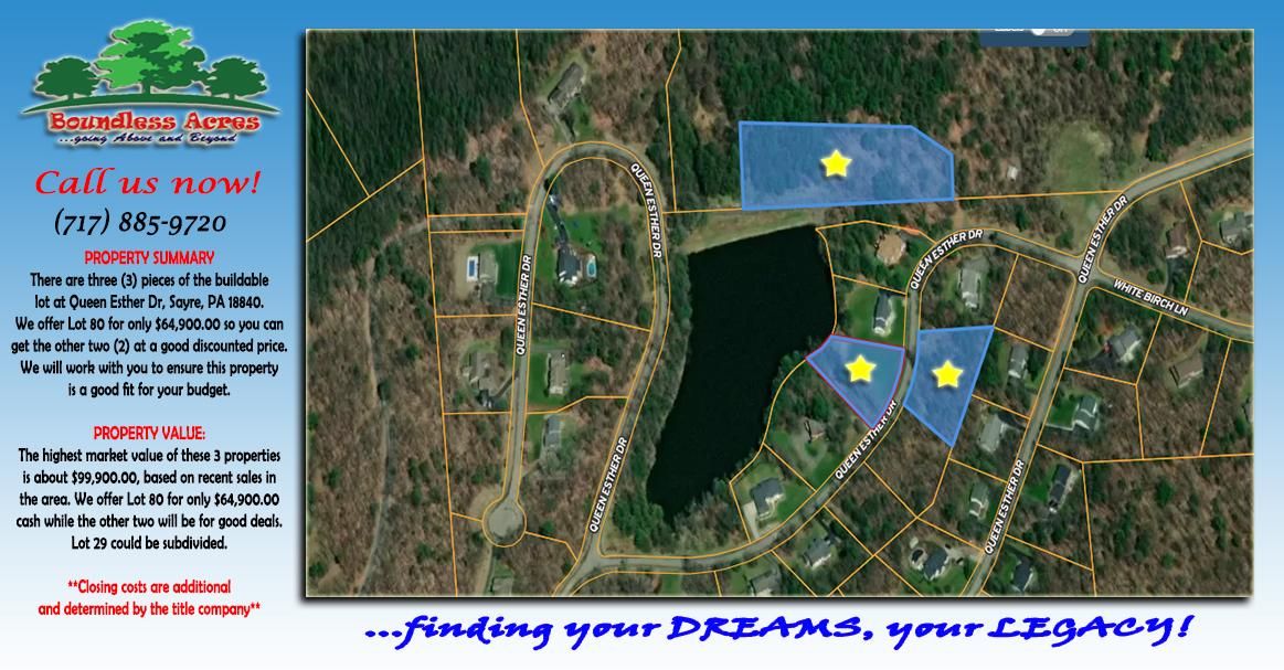 Sayre, Bradford County, PA Lakefront Property, Waterfront Property