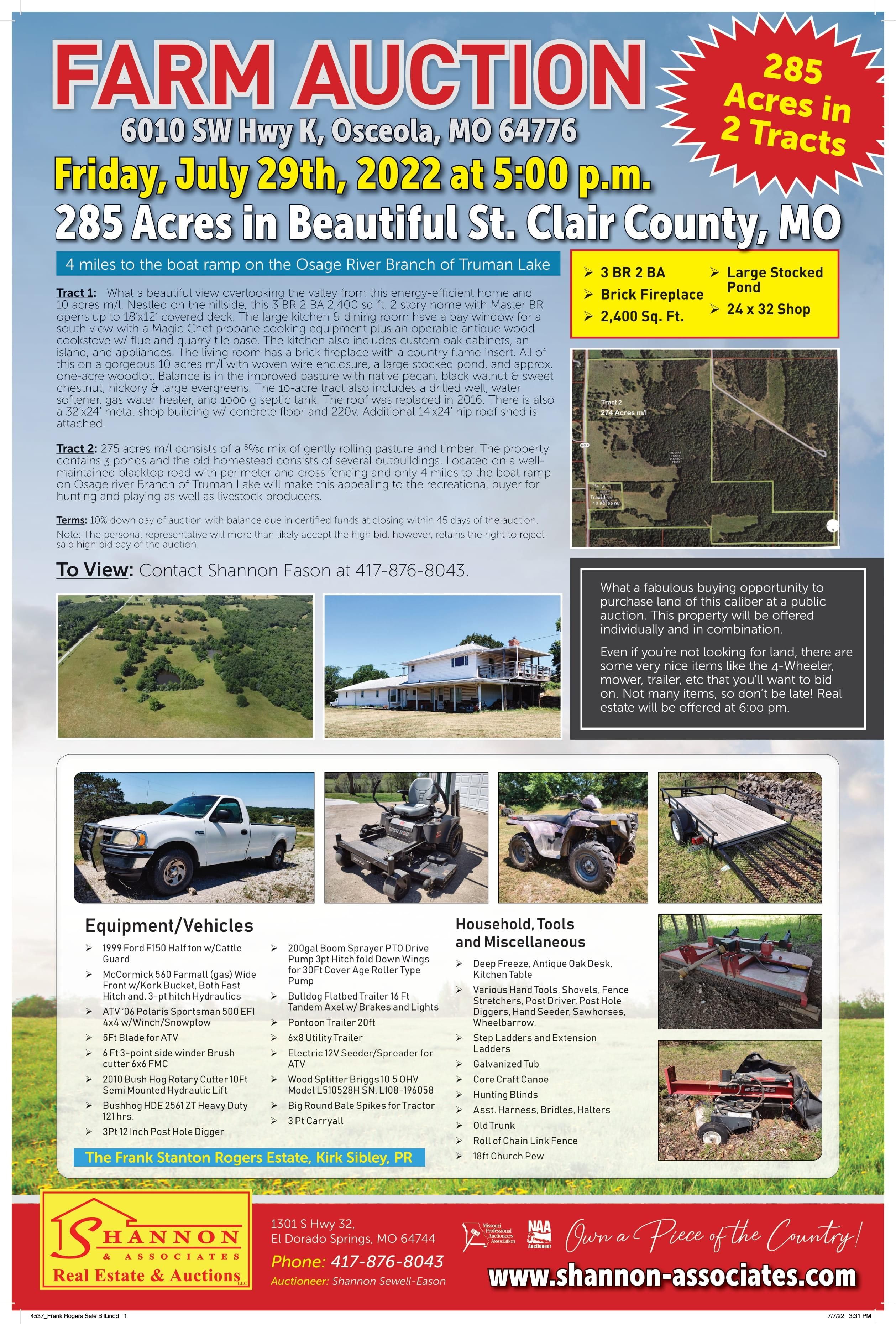 Osceola, Saint Clair County, MO Farms and Ranches, Hunting Property