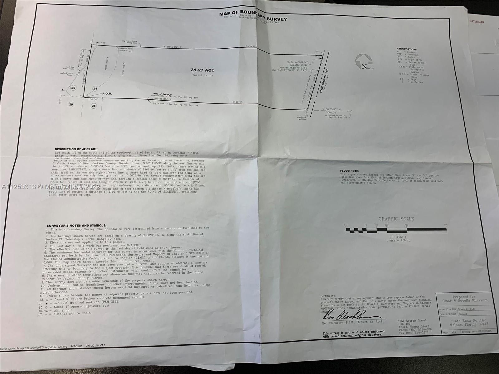 Malone, Jackson County, FL Undeveloped Land for sale Property ID