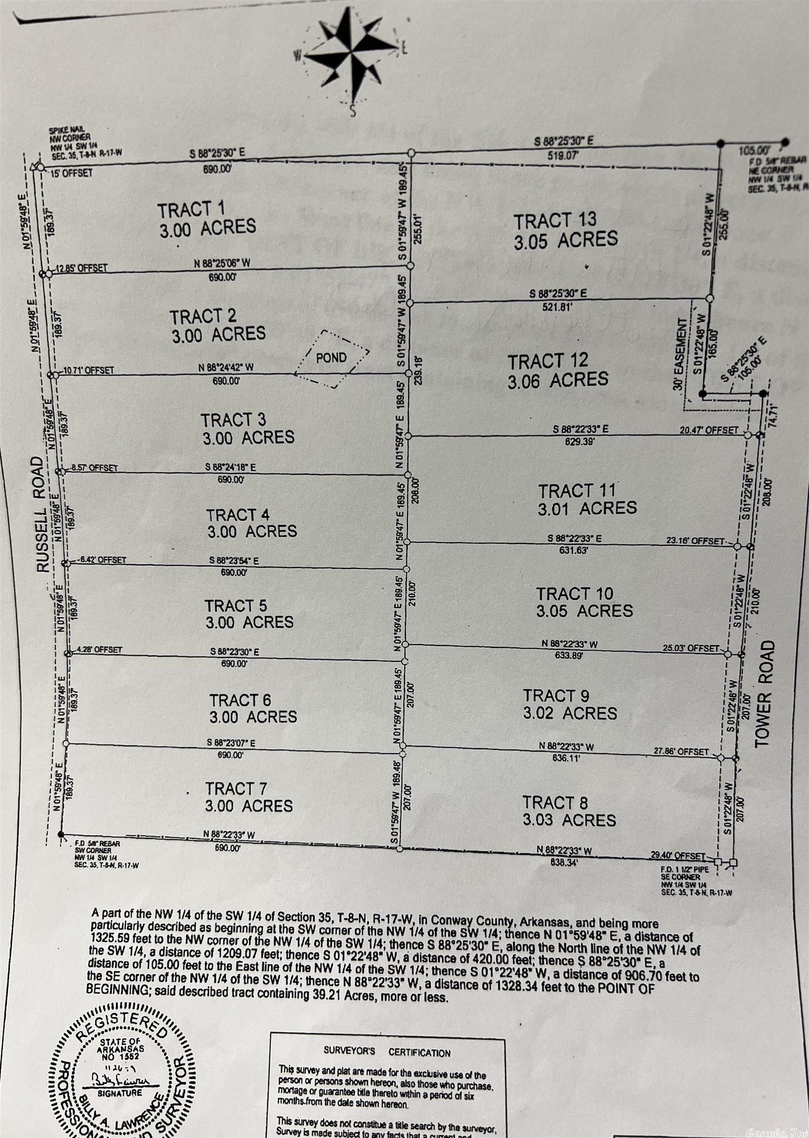 Hattieville, Conway County, AR Undeveloped Land, Homesites for sale