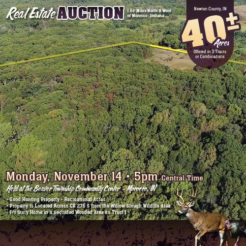 Morocco, Newton County, IN Undeveloped Land, Hunting Property for auction Property ID 415105766
