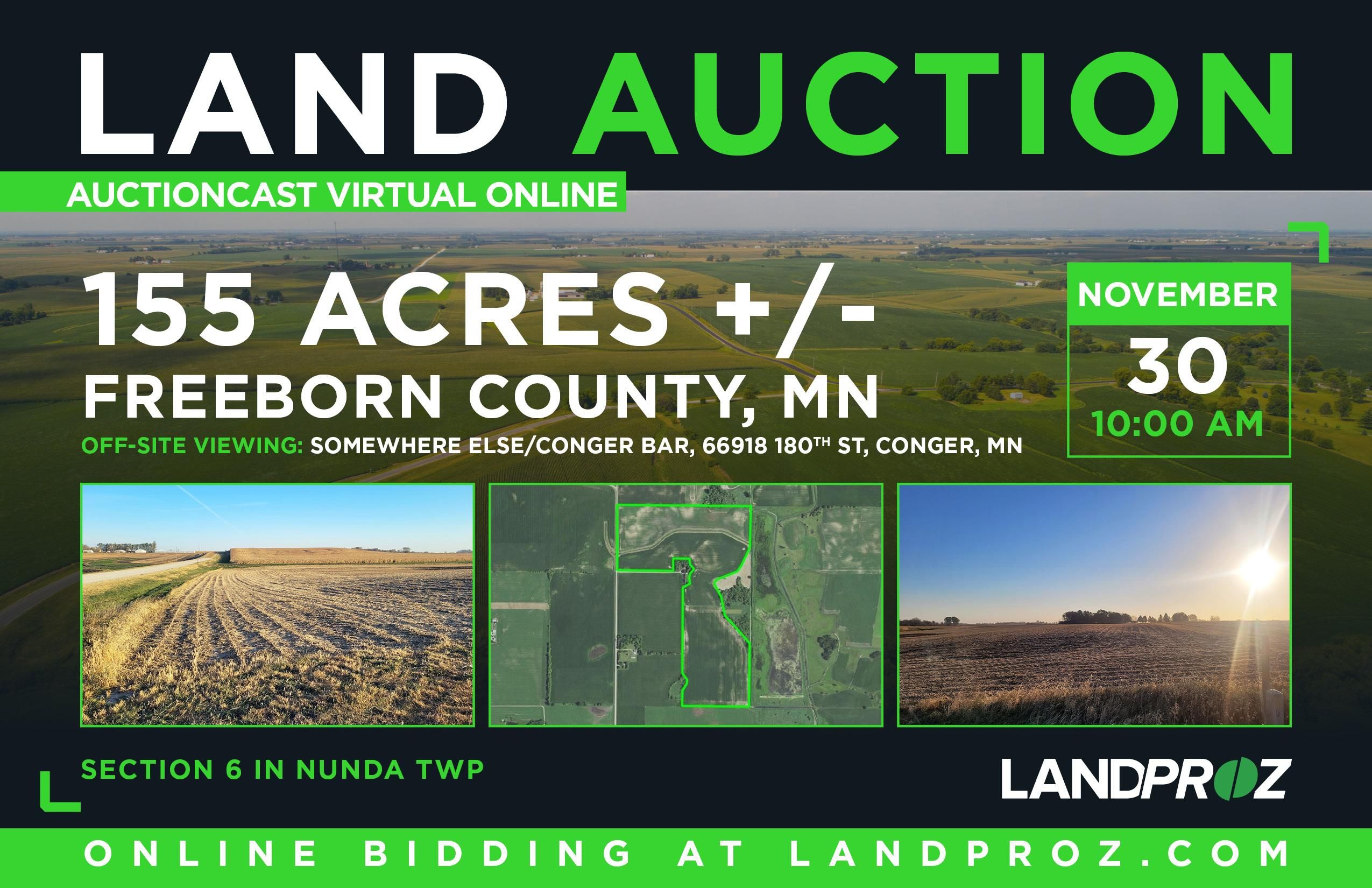 Alden, Freeborn County, MN Farms and Ranches for auction Property ID