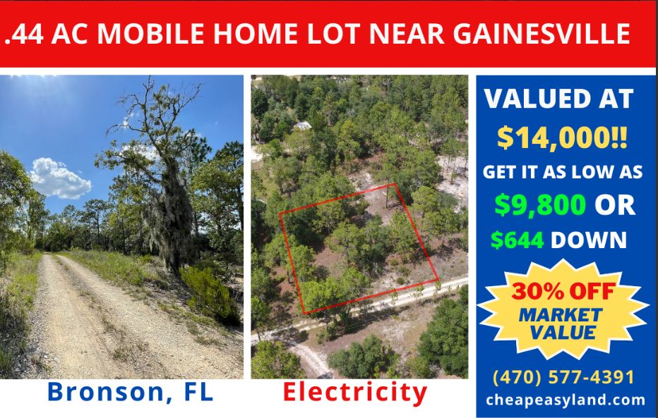 Williston, Levy County, FL Undeveloped Land, Homesites for sale