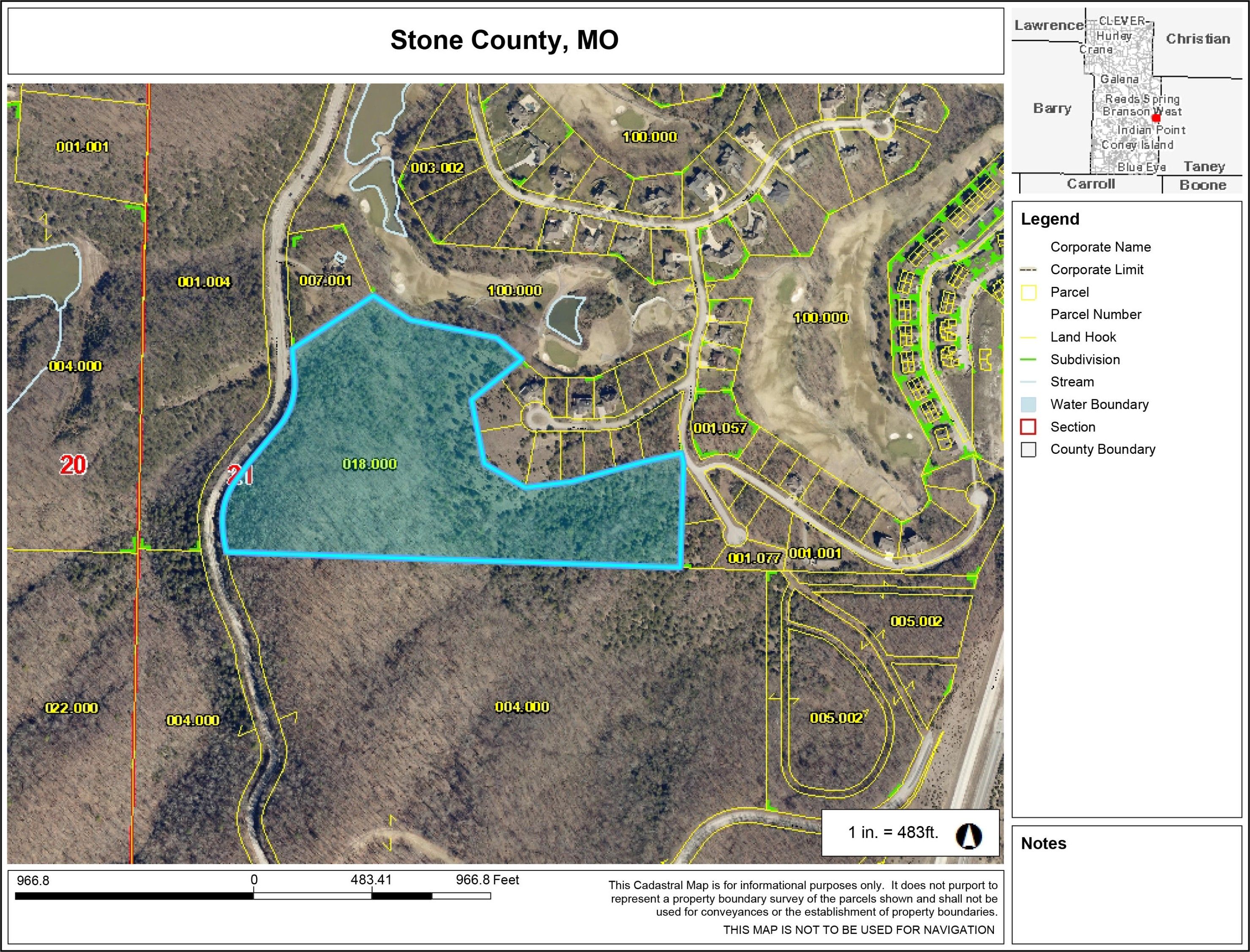 Branson West, Stone County, MO Undeveloped Land for sale Property ID