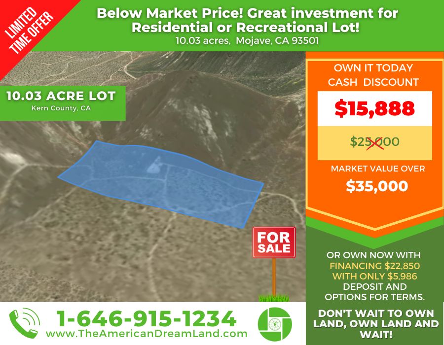 Mojave, Kern County, CA Recreational Property, Undeveloped Land for
