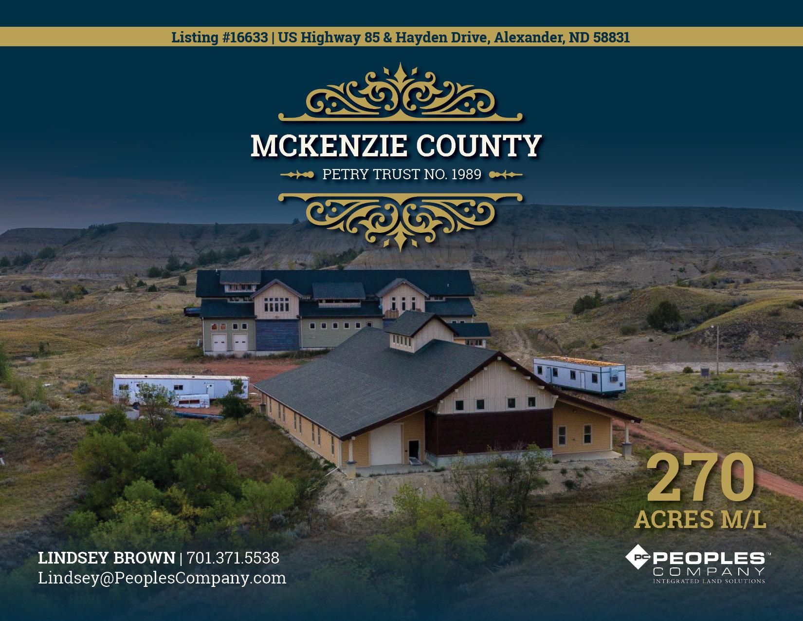 Alexander, McKenzie County, ND Recreational Property, Commercial