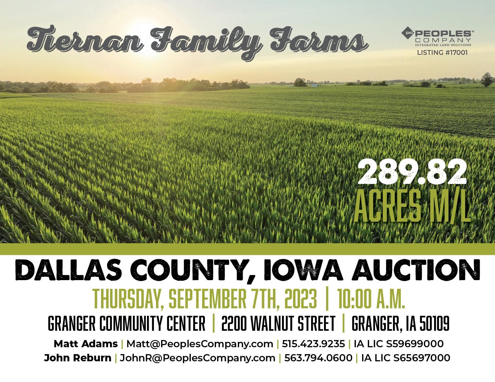 Woodward, Dallas County, IA Farms and Ranches for auction Property ID