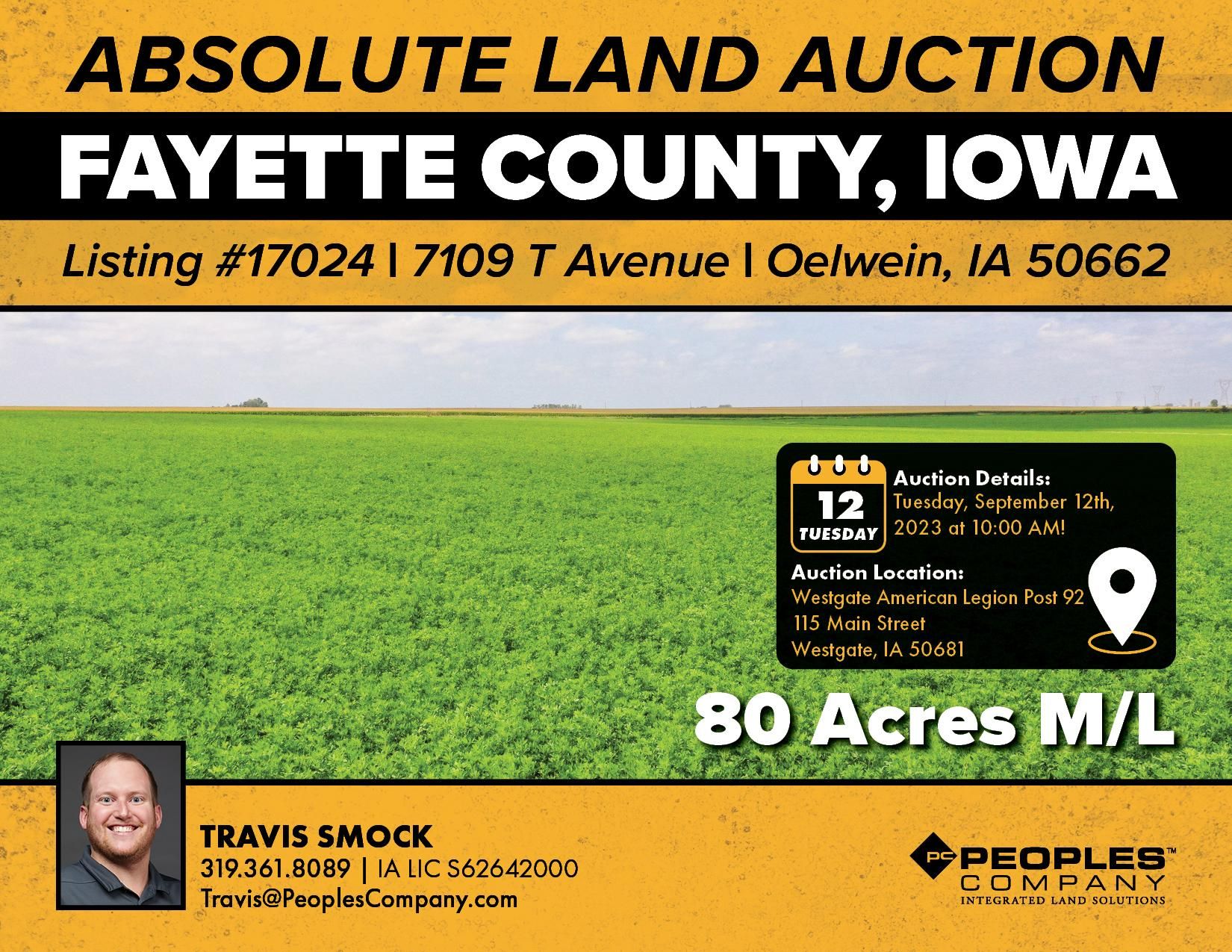 Oelwein, Fayette County, IA Farms and Ranches for auction Property ID