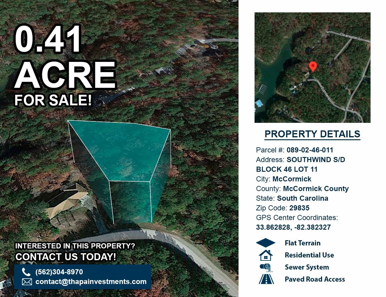 McCormick, McCormick County, SC Recreational Property, Undeveloped Land