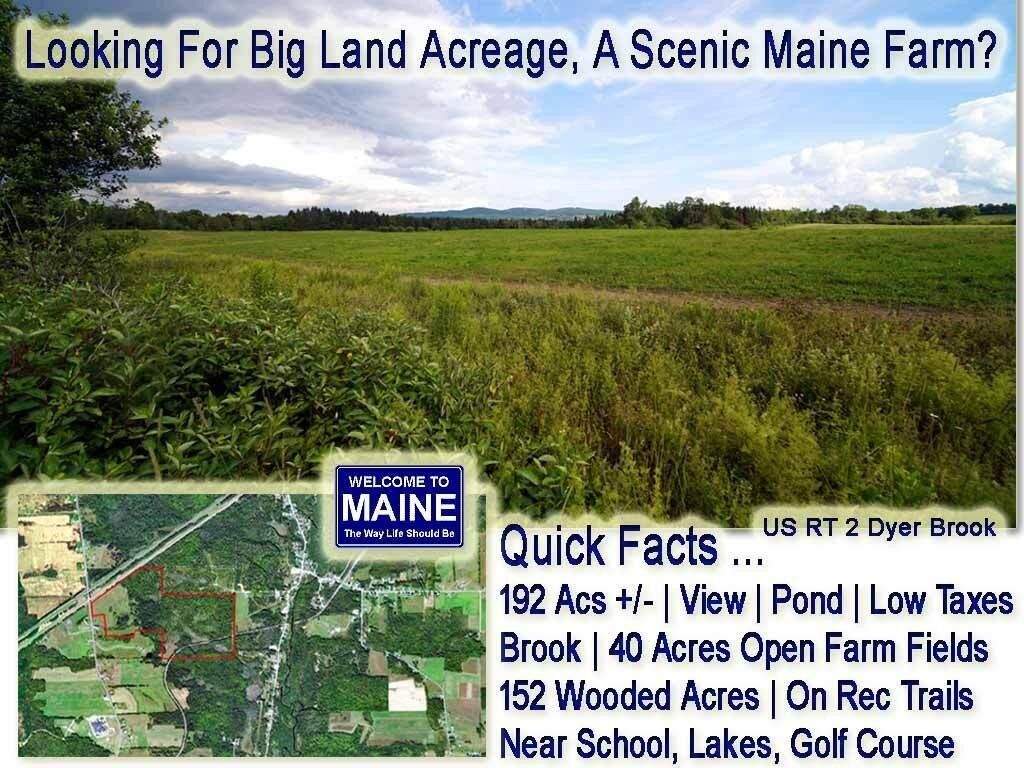 Dyer Brook, Aroostook County, ME Undeveloped Land, Lakefront Property