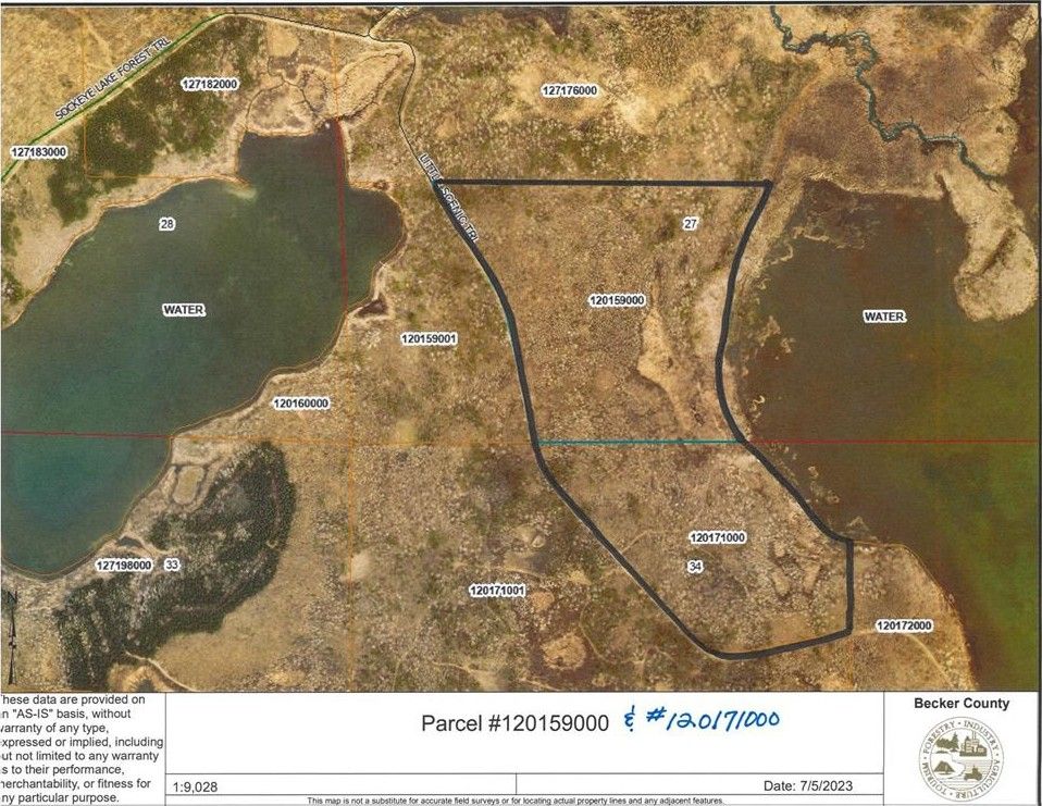 Ponsford, Becker County, MN Undeveloped Land, Lakefront Property