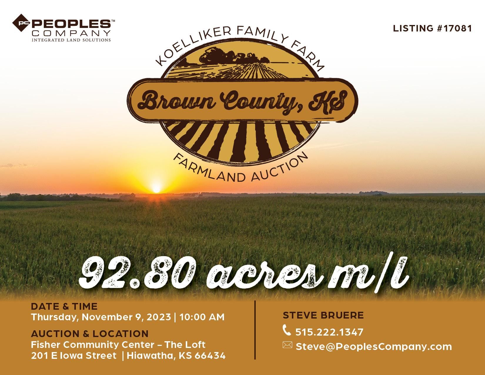 Robinson, Brown County, KS Farms and Ranches for auction Property ID