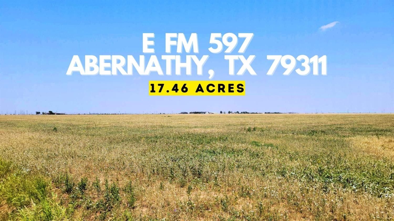 Abernathy, Lubbock County, TX Undeveloped Land for sale Property ID