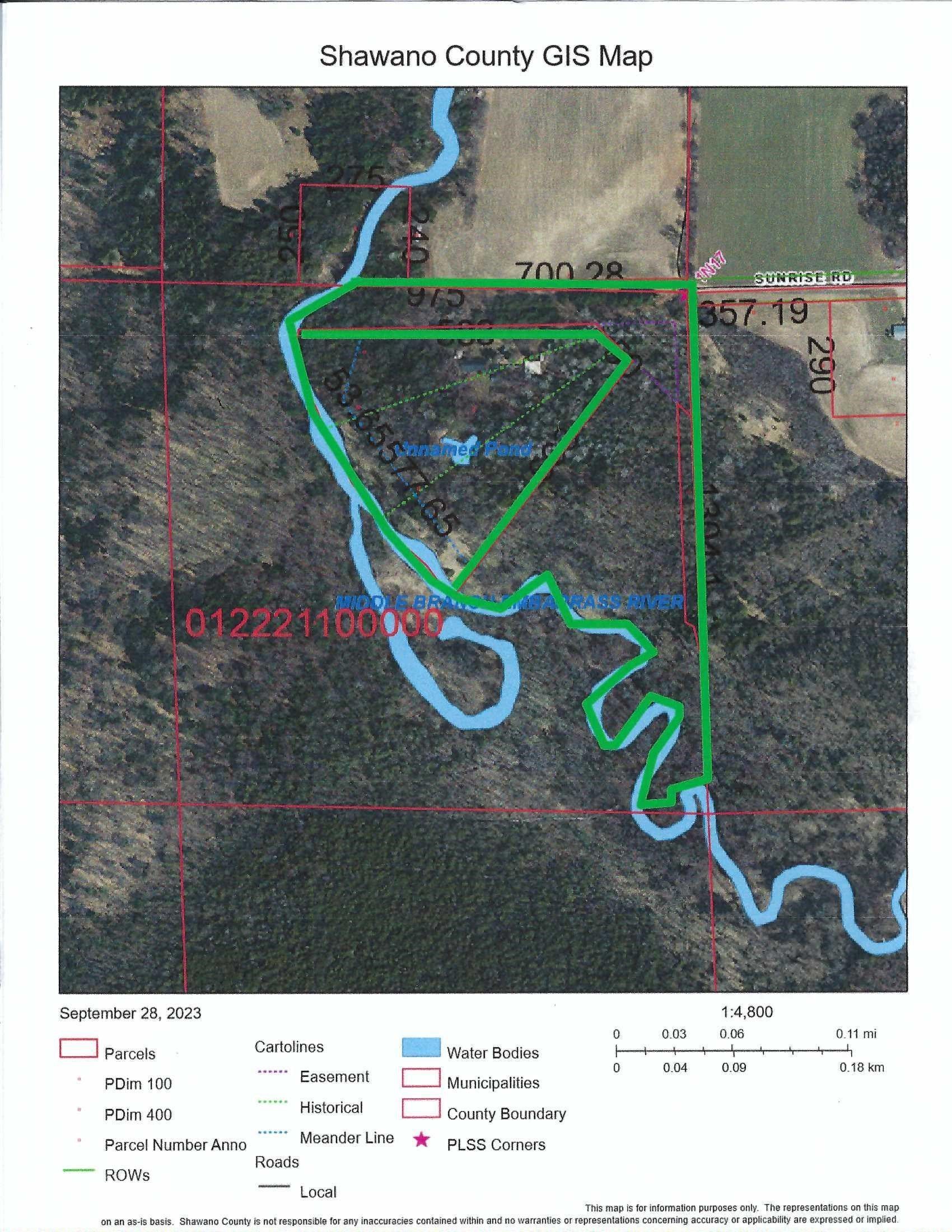 Wittenberg, Shawano County, WI Undeveloped Land, Lakefront Property