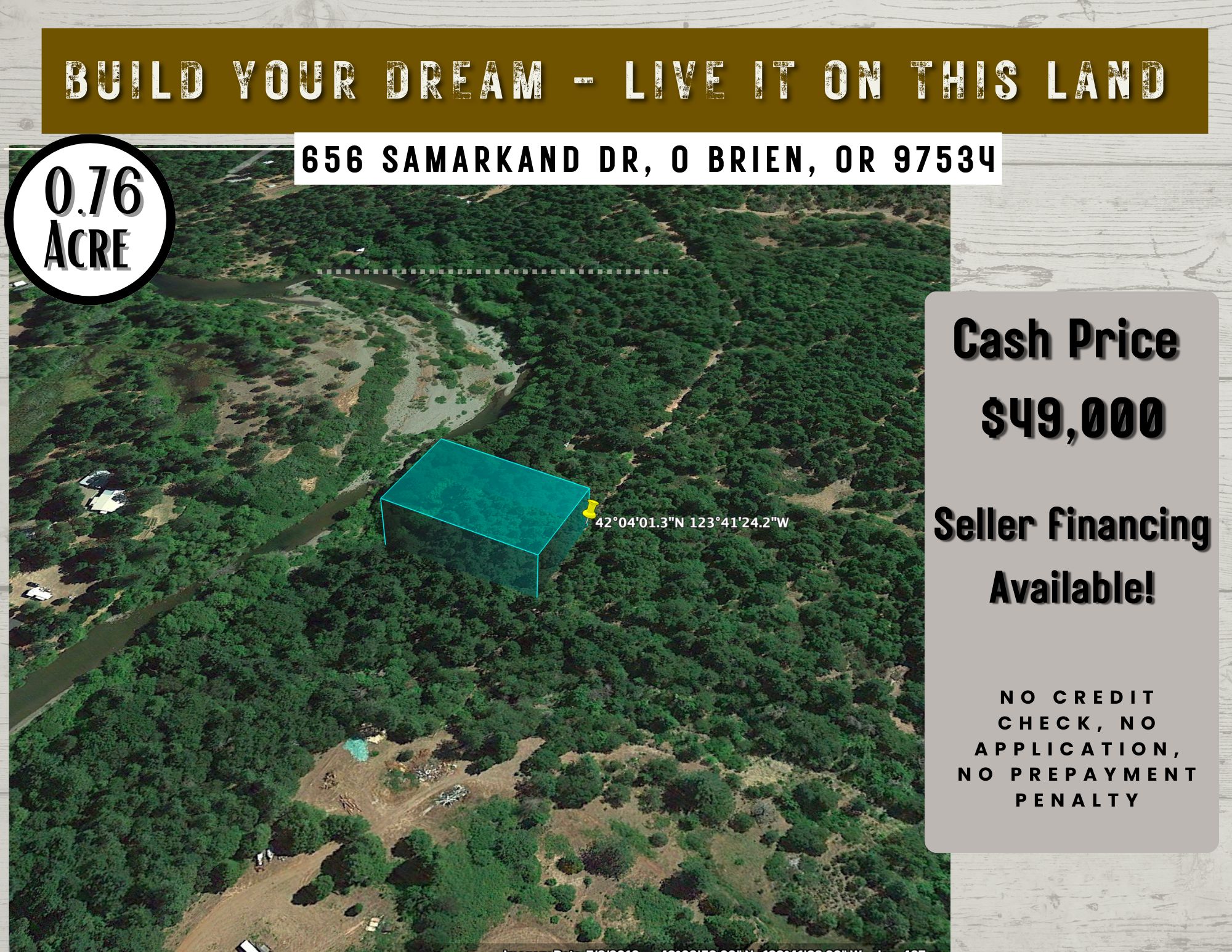 O'Brien, Josephine County, OR Recreational Property, Undeveloped Land