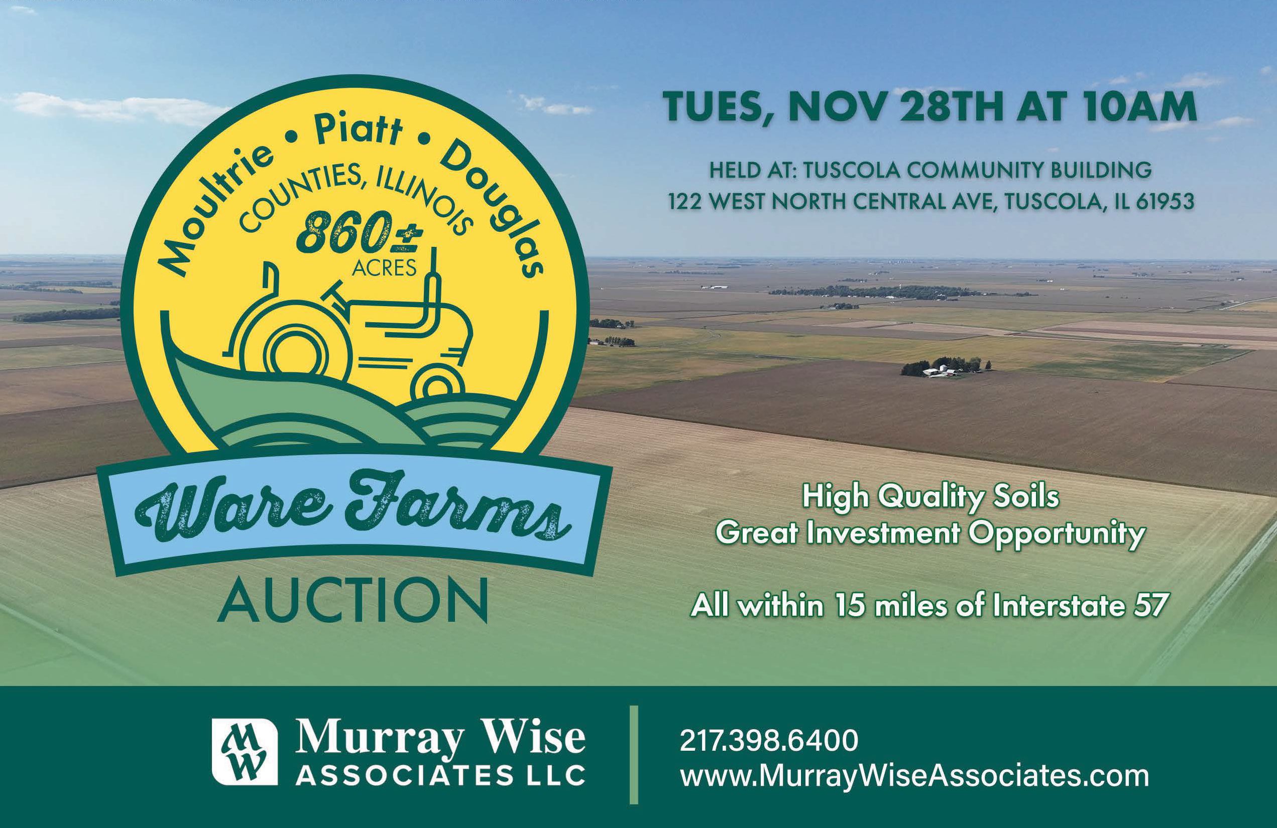 Tuscola, Douglas County, IL Farms and Ranches for auction Property ID