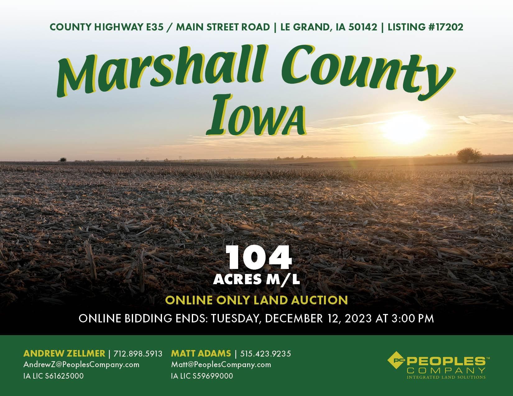 County Highway E35, Le Grand, IA 50142 MLS 684715 LandWatch