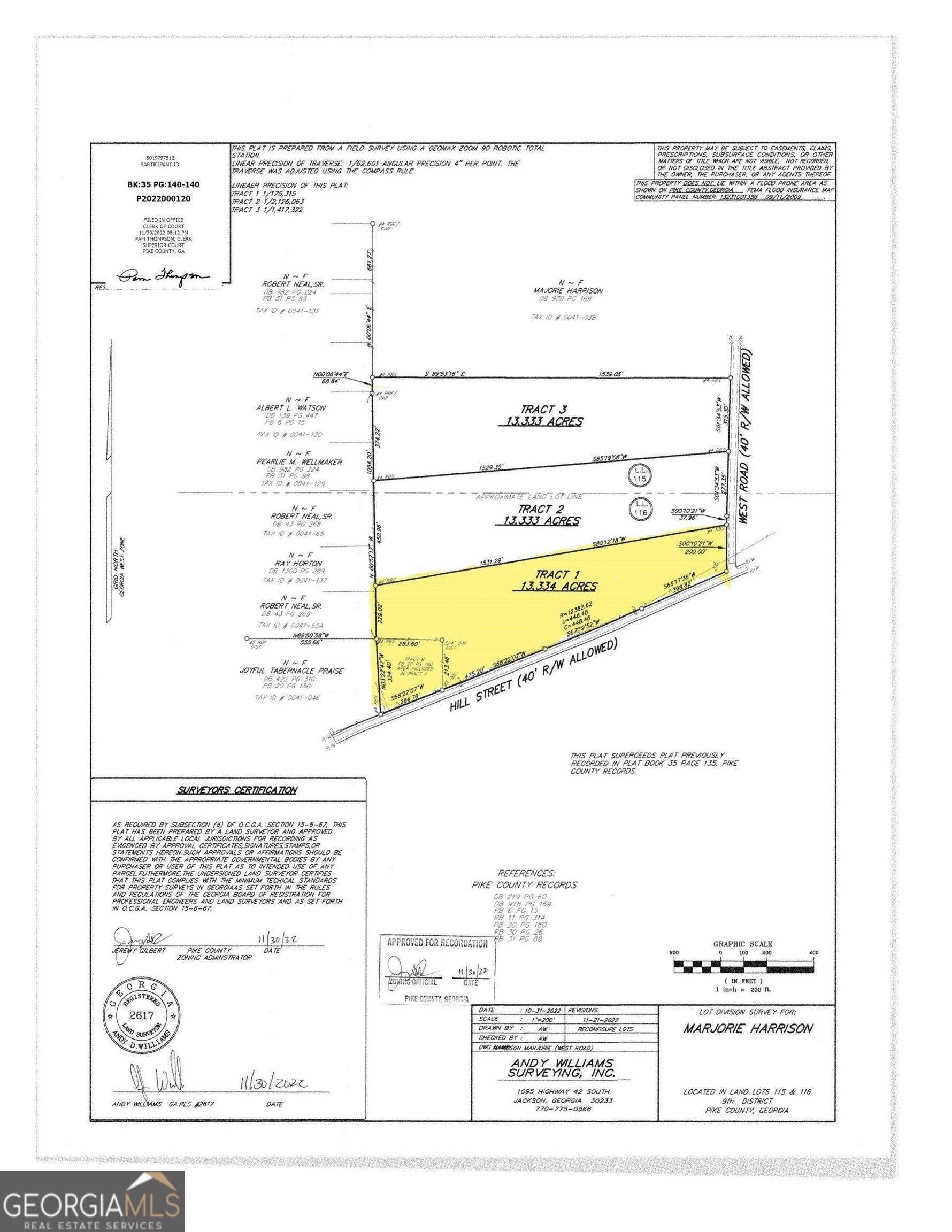 Concord, Pike County, GA Undeveloped Land for sale Property ID
